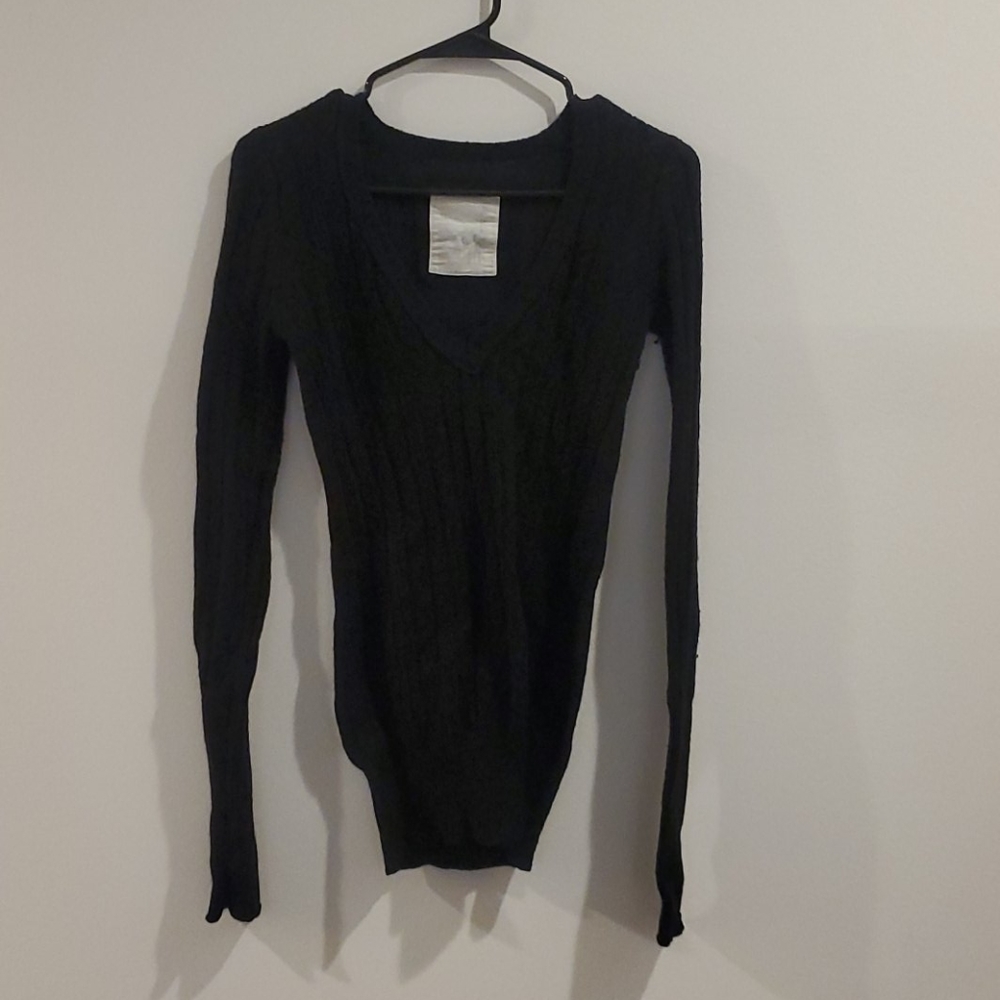 V-Neck Cable Knit Sweater